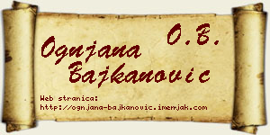 Ognjana Bajkanović vizit kartica
